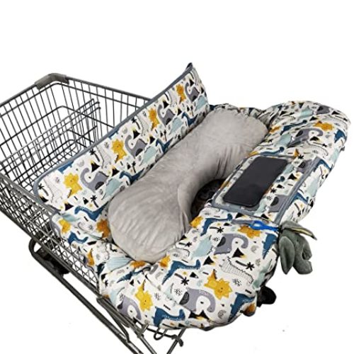 Shopping Cart Cover for Baby/Toddler, Cozy High Chair Cover, with Removable seat positioner, Dinosaur