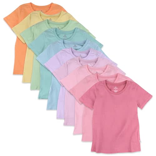 HonestBaby Baby Toddler & Kids' 100% Organic Cotton Short Sleeve T-Shirts (10-Pack)