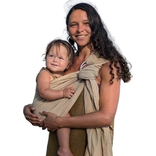 Organic Baby Ring Sling Carrier – Boho Hemp & Eucalyptus Wrap for Newborn to Toddler – Non-Toxic, ASTM-Certified, Ergonomic, Gift Box Included – Sonoran Sand