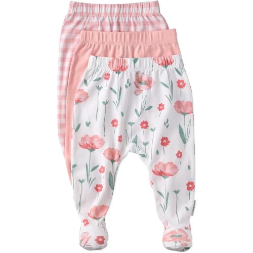 Butterblu Fallon 3-Pack Footed Pants 100% Organic Cotton | GOTS Certified Organic Cotton for Baby Girls, Boys, Unisex, Soft, Machine Washable, Made to Match Colors