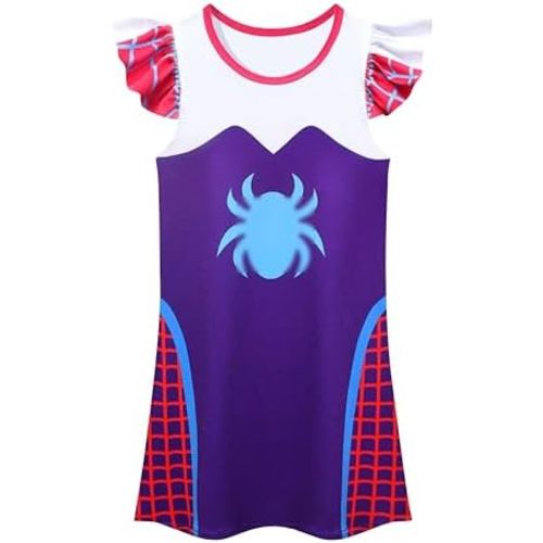 Kids Girls Casual Dresses Fantasty Dress Ruffle Sleeve Playwear 3-8Years