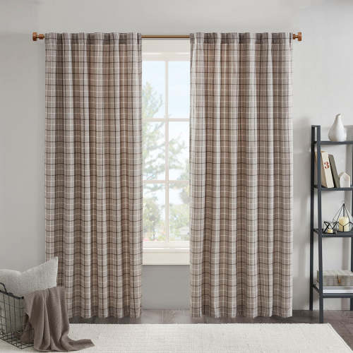 Anaheim Plaid Thermal Curtains with Fleece Lining Rod Pocket