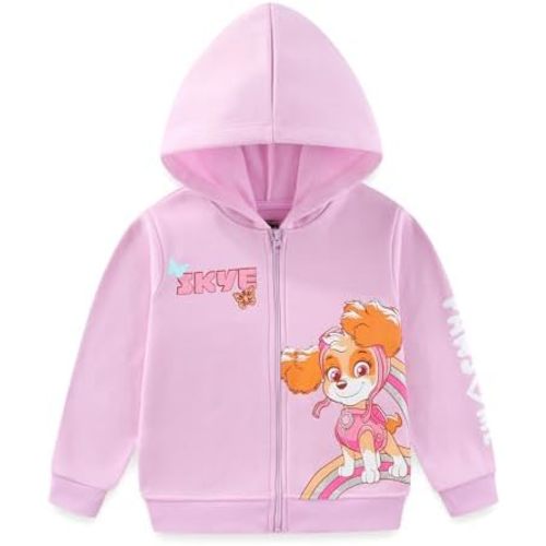 Paw Patrol Nickelodeon Skye Girls Zip Up Hoodie for Toddler and Big Kids