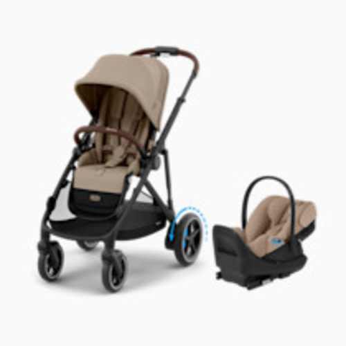 Cybex eGazelle S Stroller + Cloud G Pro Travel System - Black Frame/Almond Beige