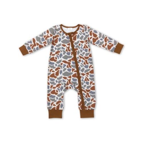 YAWOO Toddler Camo Print Baby Boy Zipper Romper Newborn Clothes
