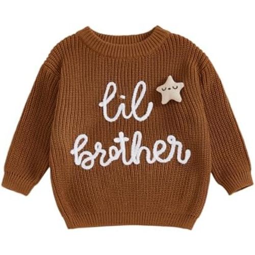 Toddler Baby Boy Sweater Big Brother Little Brother Matching Outfits Long Sleeve Pullovers Fall Winter Clothes