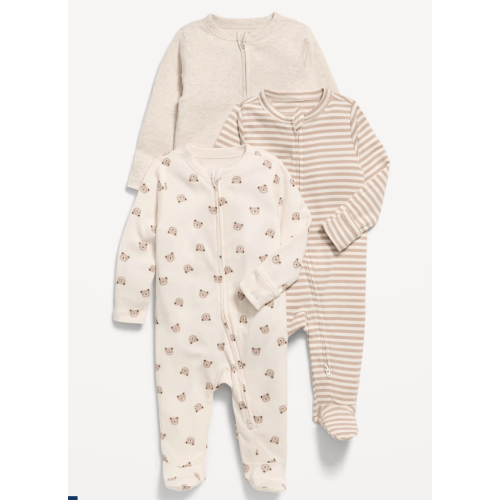 3-Pack for Baby footed sleepers NEWBORN