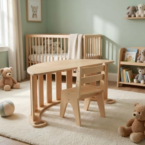 Montessori Climbing Arch & Rocker - Wooden Toddler Gym, Indoor Climbing Toy, Active Play Furniture, Baby Gift