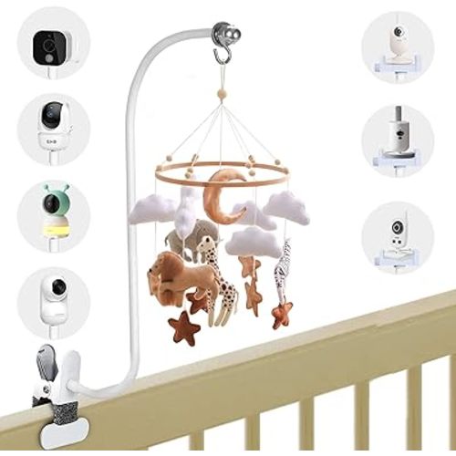 Baby Crib Mobile Arm, Flexible Changing Table Clamp, 68cm Gooseneck Mobile Crib Holder Hanging Crib Attachment, Multifunctional Monitor Mount, Universal Cam Mounting Bracket, Mobile Phone Holder
