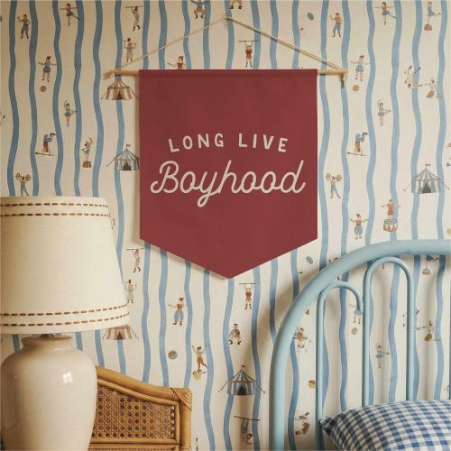 Long Live Boyhood Pennant Style Banner | Pennant Flag Wall Art Banner, Kids Room Decor, Nursery or Play Room Wall Decor