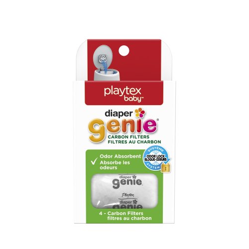 Diaper Genie Playtex Carbon Filter Refill Tray for Diaper Pails, 4 Carbon Filters