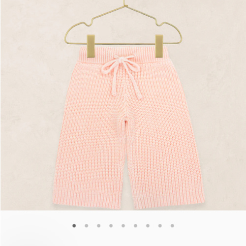 Knit Chunky Wide Leg Pants - Ballet