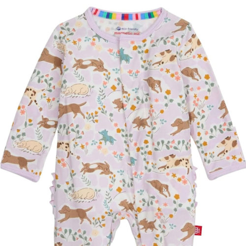 Magnetic Me Girls Modal Magnetic Baby Footie Pajamas | Silky Soft Modal Fabric | Baby Sleepers Available Sizes PRE - 24M