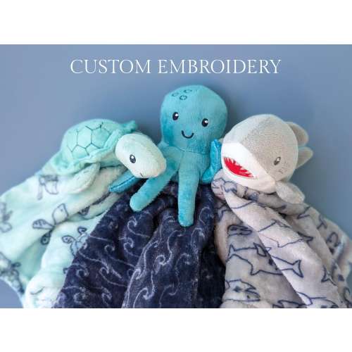 plush octopus lovey baby turtle blanket ocean shark decor baby shower gift boy nursery aesthetic personalized baby stuffed animal toy sea li