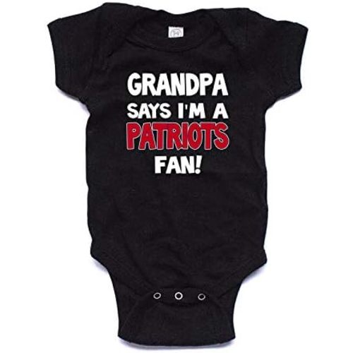 NanyCrafts Grandpa says I'm a PATRIOTS Fan Baby Bodysuit