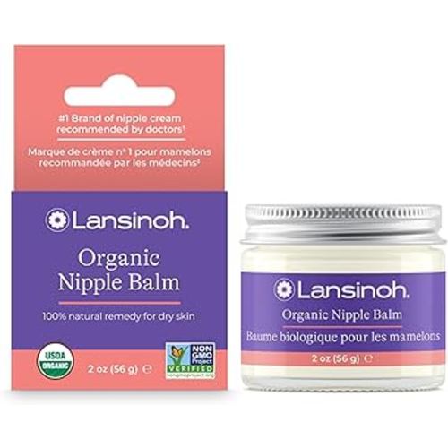 Lansinoh Organic Nipple Balm for Breastfeeding, USDA Certified Organic, Breastfeeding Essentials, 56 Grams