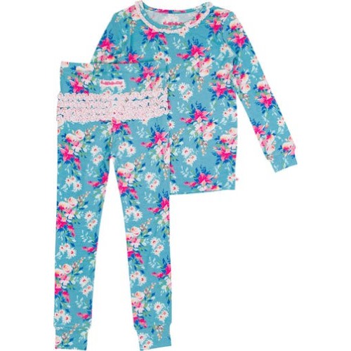 SoftSnooze Toddler Girls Ruffle Long Sleeve Pajama Set, 18-24M