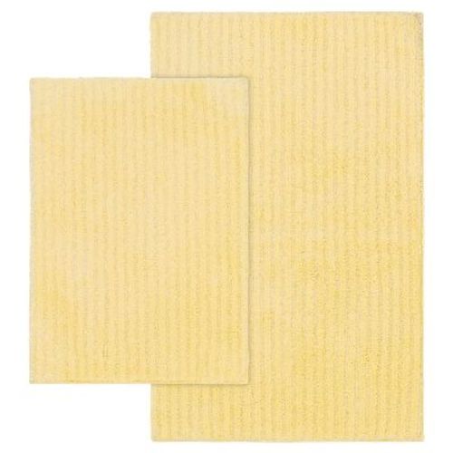 Garland Rug 2pc Nylon Washable Bath Rug Set Yellow : Microfiber, Machine Washable, Non-Slip Backing