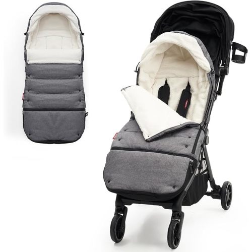 Momcozy Stroller Footmuff Universal | Easily Attaches to Most Strollers | Ultra-Plush,Weather-Proof | Deluxe Warm Stroller Bunting Bag | Extendable Stroller Cover for Winter | Adjustable Buckle
