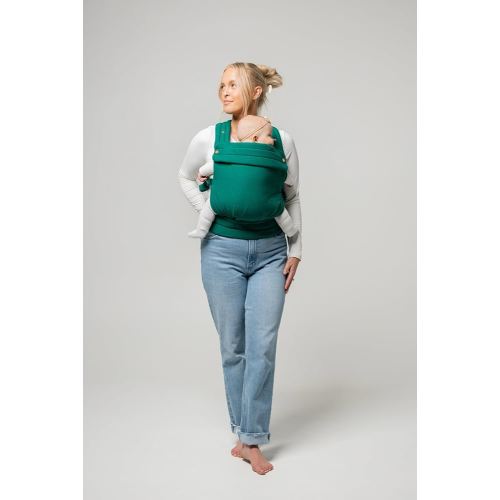 Mabē Monarch Ergonomic Baby Carrier – Premium Cotton Soft Structured Newborn to Toddler Carrier with Hip-Healthy Design, 3 Carry Positions (7-35lbs), Lightweight & Breathable, (Evergreen)