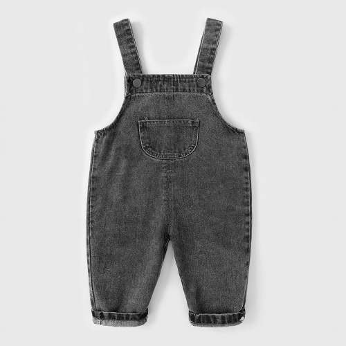 Bnwani Jean Overalls for Boys Outdoor Stylish Cute Thin Printed Pockets Pants Black 0-3 Months