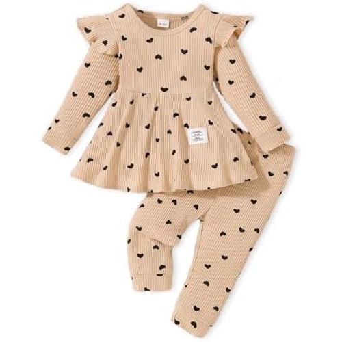 Baby Girls Clothes Toddler Girl Outfits Fall Infant WInter Ribbed Pants Set for 6 9 12 18 24 Months 2t 3t Girls