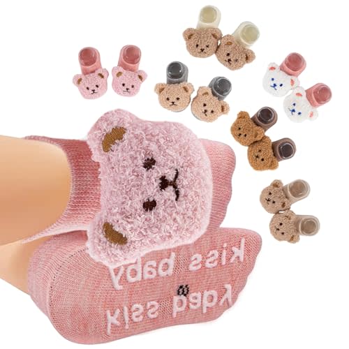 Baby Girl Non Slip Cute Flower Grippy Socks Soft Breathable Cotton Toddler Ankle Socks Anti Skid Newborns