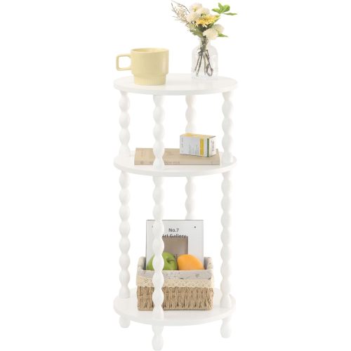 AWASEN Small Round Side Table, White