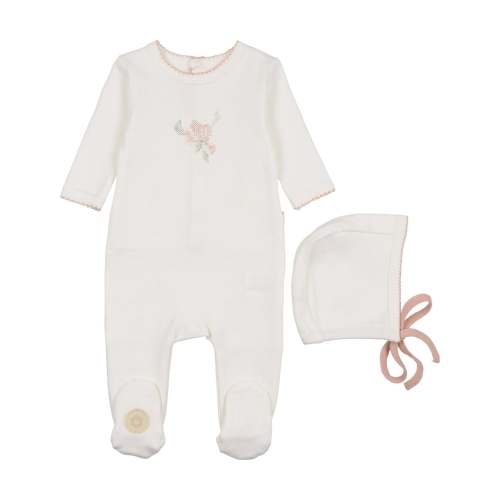 Baby girl heirloom footie & hat layette set | Mon Tresor – Olive Sprout Kids