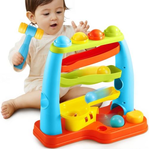 Joyfy Pound A Ball Toys for Toddler, Stacking, Learning, Active, Early Developmental Hammer Montessori Toys, Birthday Gift for Boy Girl Ages 1 2 3