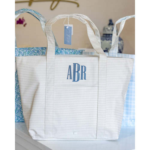 Gingham Pearl Grey Jumbo Tote