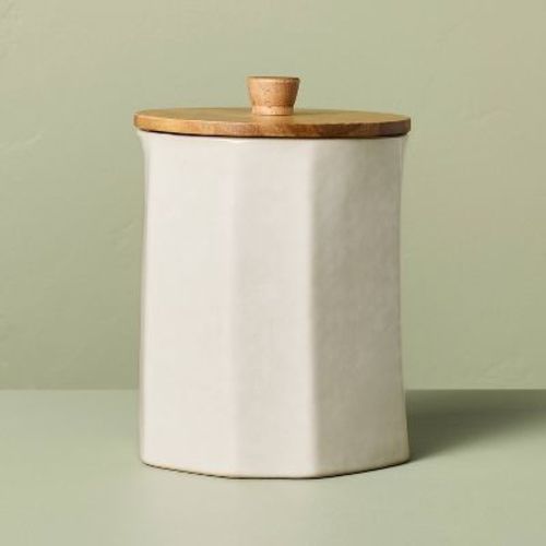 71 fl oz Large Stoneware Canister Sour Cream - Hearth & Hand™ with Magnolia