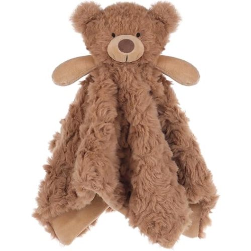 Apricot Lamb Brown Flower Bear Soft Loveys for Babies, Security Blanket for Baby Boy and Girl, 14x14 Inches for Infant and Toddlers