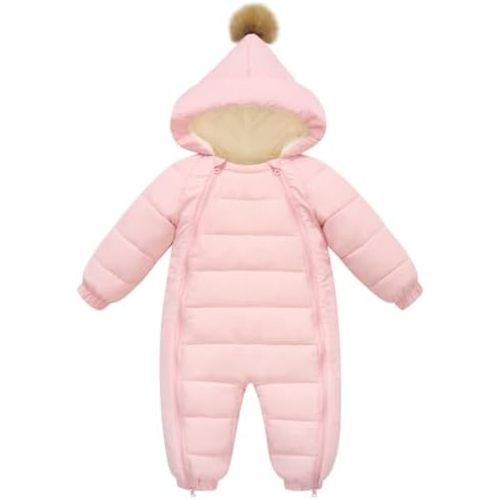 uideazone Baby Snowsuit Newborn Winter Clothes 0-24 Months Coat Jumpsuit Infant Boys Girls Hooded Puffer Jacket
