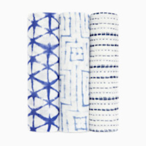 Aden + Anais Silky-Soft Swaddles 3-Pack - Indigo Shibori