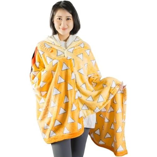 Hooded Wearable Blanket Hoodie Cosplay Cloak Shawl Wrap Nap Quilt(63x40 in)
