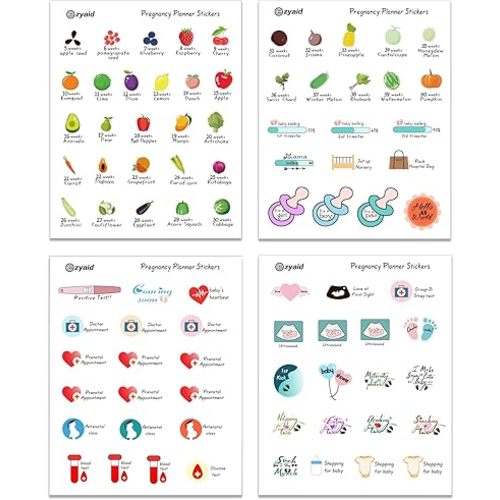 Ezyaid Pregnancy Must Haves Planner Stickers for Scrapbook, Scrapbooking Stickers for Pregnancy Journal, Pregnancy Gifts for First Time Moms