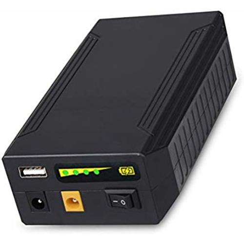 TalentCell Rechargeable 72W 132WH 12V/11000mAh 9V/14500mAh 5V/26400mAh DC Output Lithium Ion Battery Pack For LED Strip and CCTV Camera, Portable Li-ion Power Bank, Black