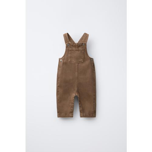 PLAIN TWILL OVERALLS - taupe brown | ZARA United States