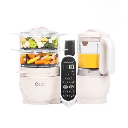 Babymoov Duo Meal Station, Baby Food Maker, Puree Maker & Processor, 6-in-1, Mineral Beige
