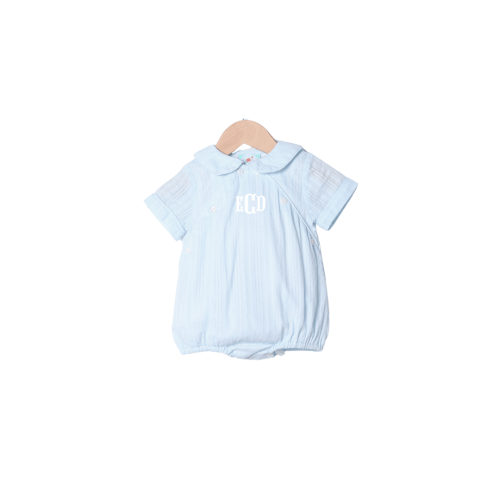 Blue Linen Button Classic Button Bubble