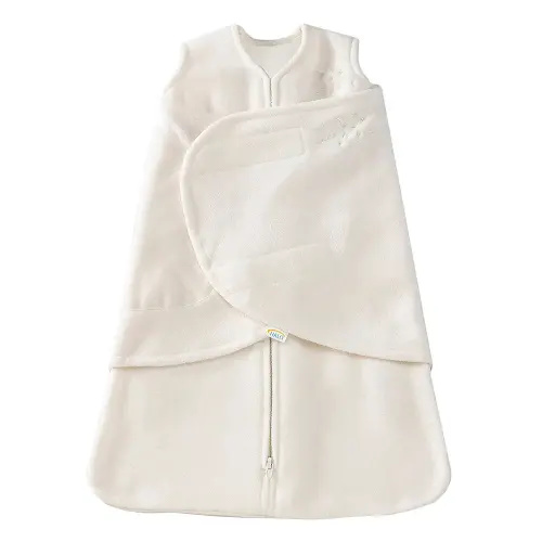 HALO Micro-Fleece Sleepsack Swaddle, 3-Way Adjustable Swaddle Blanket for Newborn and Infants, TOG 3.0 for Cold Climates, Hip Healthy, Cream, Newborn, 0-3 Months