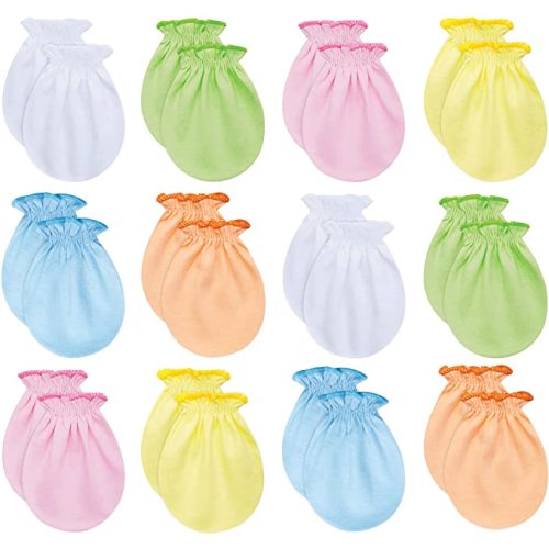 RATIVE Baby Mittens No Scratch Organic Cotton for Newborn 0-6 Months | Baby Essentials Must-Haves for Boys & Girls