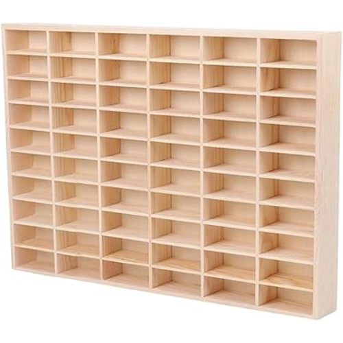 Stylish Wood Toy Cars Display Case, Wooden Wall Mount Car Display Shelf Storage Organizer Case, 1/64 Scale Diecast Car Models Display Case for Collectors (52x4x35.6cm)