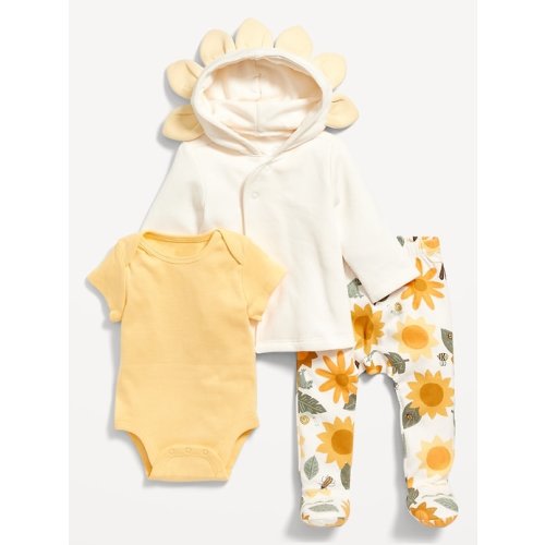 Unisex 3-Piece Kimono Hoodie, Pants &#x26; Bodysuit Layette Set for Baby