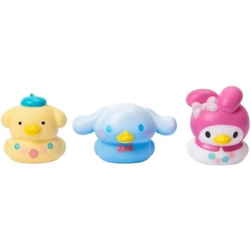 Hello Kitty and Friends 3 Pack Duckz, Bath Toys, My Melody & Pompompurin & Cinnamoroll