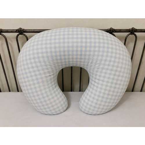 Pale Blue Gingham Nursing Pillow Cover
