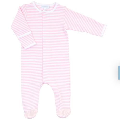 Magnolia Baby Girl Striped Footie - Pink