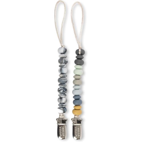 Bella Tunno Pacifier Clip Set – Soft Silicone Pacifier Clip for Infant and Baby Pacifier, Convenient and Lightweight, Non-Toxic and BPA Free Silicone (Soft Neutral)