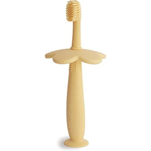 mushie Flower Toddler Training Toothbrush (Daffodil)